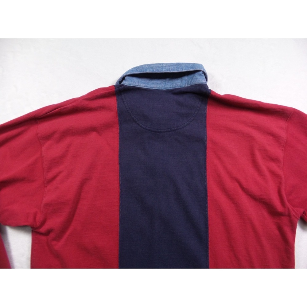 Vintage Robert Bruce Shirt Mens Size Large Red Colorblock Polo Long Sleeve - Picture 8 of 12